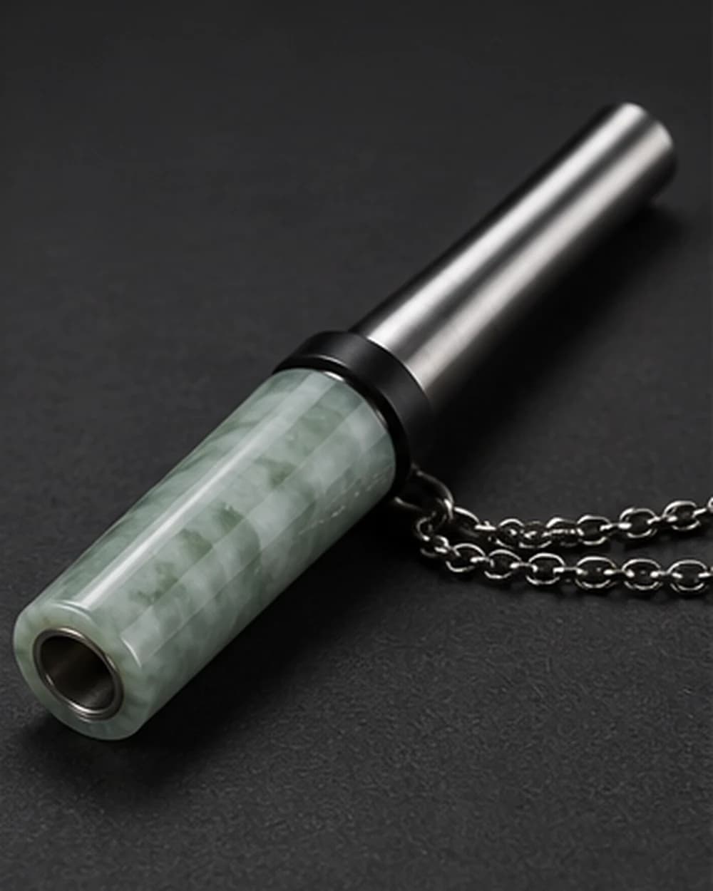 Meridian jadeite hookah mouthpiece, view 2