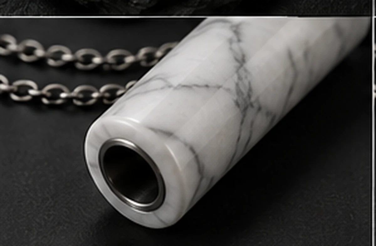 Alabaster marble hookah mouthpiece, view 2