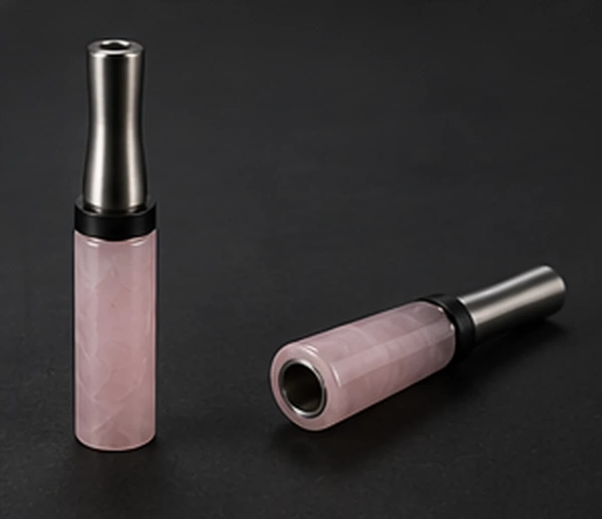 Aurora rose quartz hookah mouthpiece, view 4